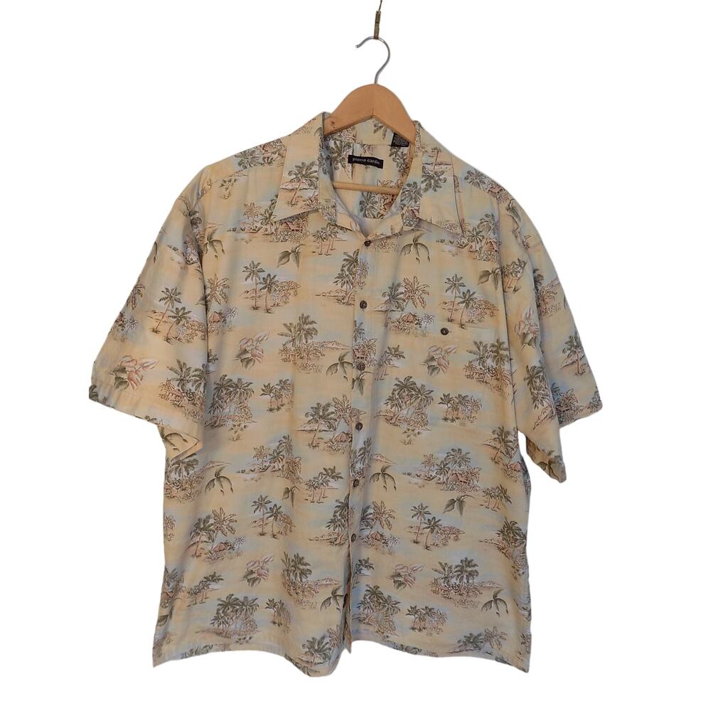 Pierre Cardin Hawaiian print shirt mens size XXL